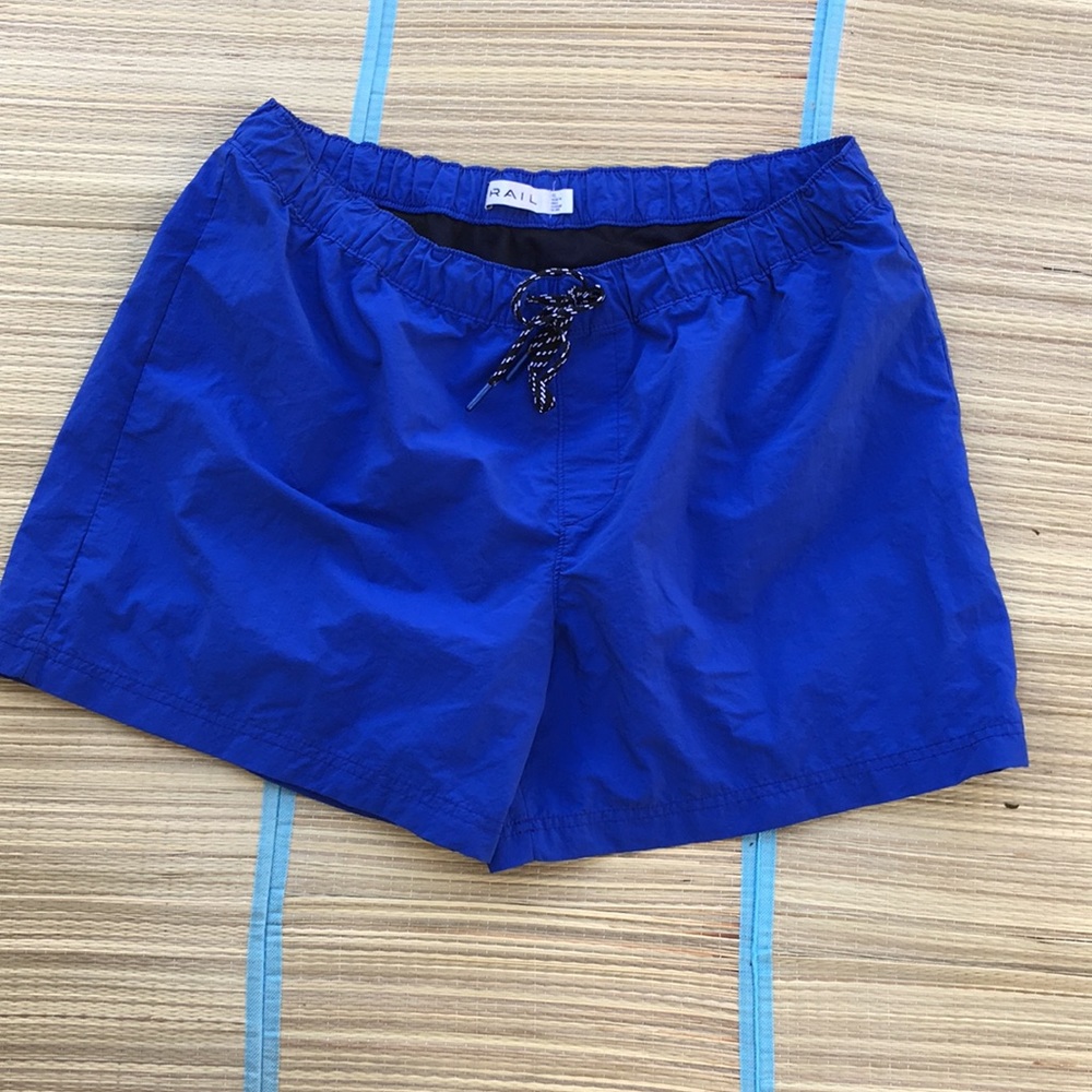 Rail Blue Swim Shorts Mesh Lining Back Pocket Size XL